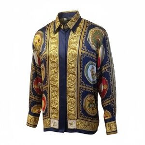 Michelle Nichole‎ 1980s 100% Silk Big Shirt Blouse, Size large